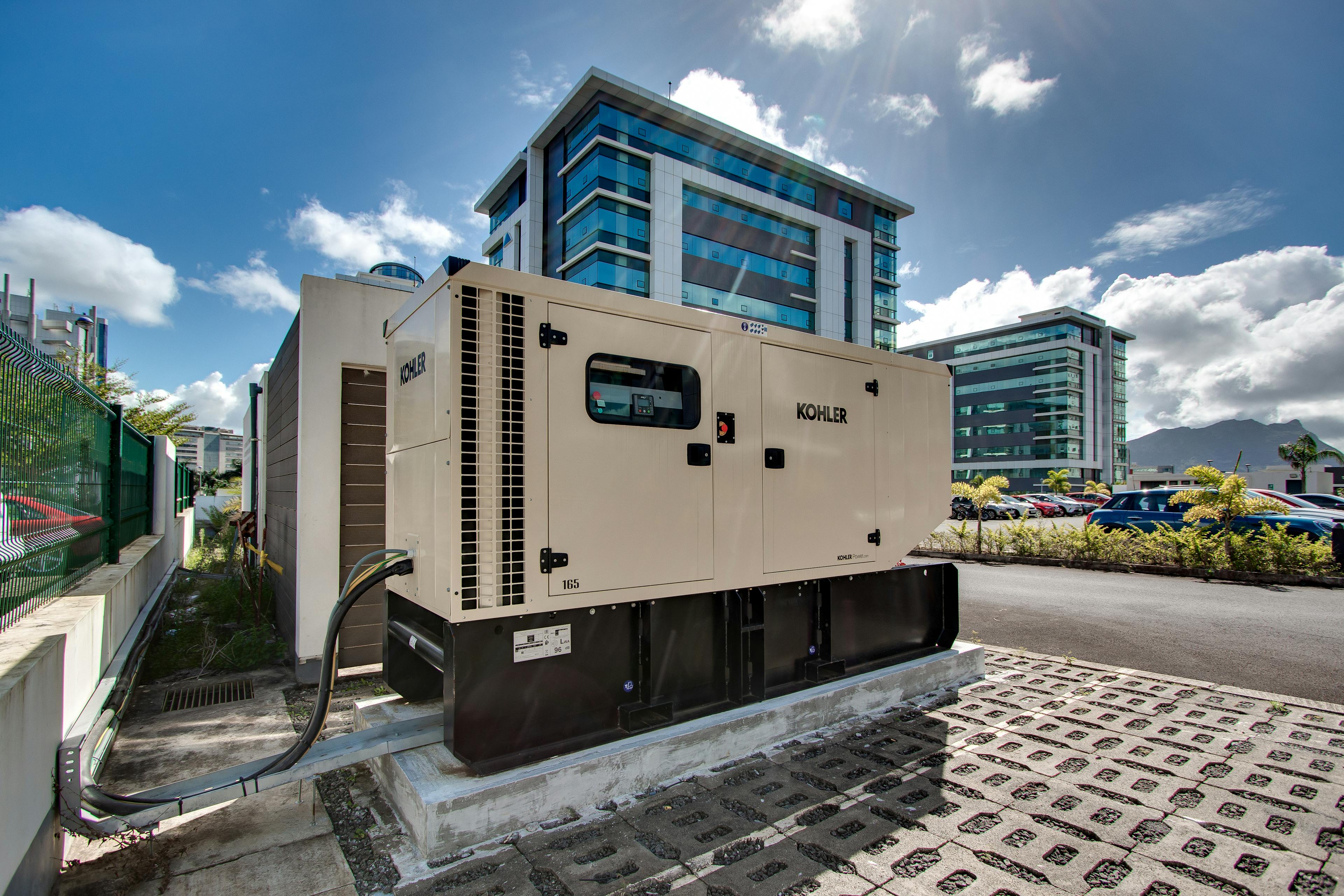 Standard enclosed generator set installed at a customer site